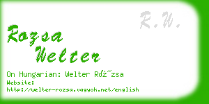 rozsa welter business card